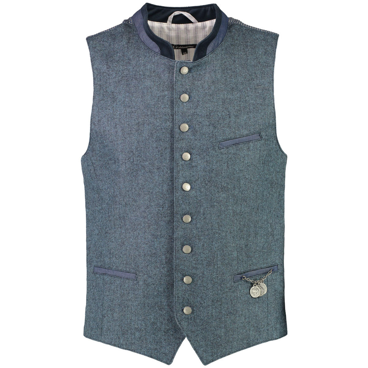 Gipfelstürmer Trachtenweste Franz Blau mit Charivari - Datschi Trachten