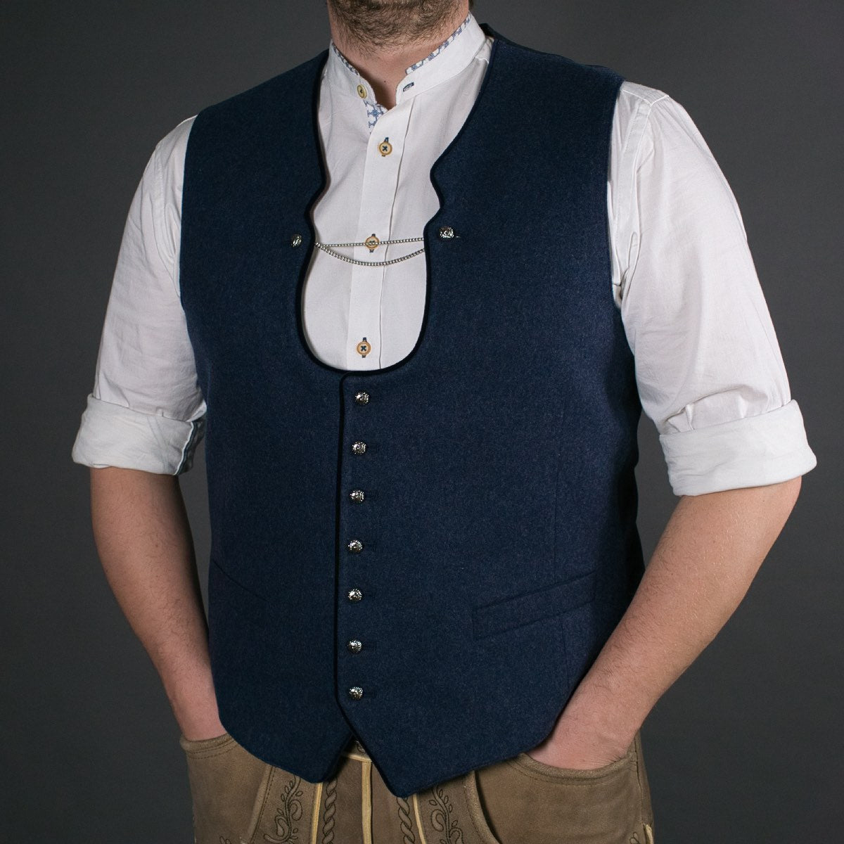 Hammerschmid Trachtenweste Vinzenz Blau Ketterlweste - Datschi Trachten