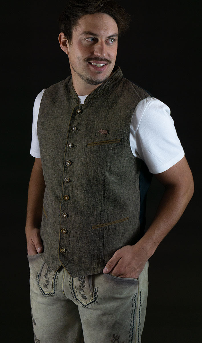 Datschi Trachten Trachtenweste Herren Braun Alois - Datschi Trachten