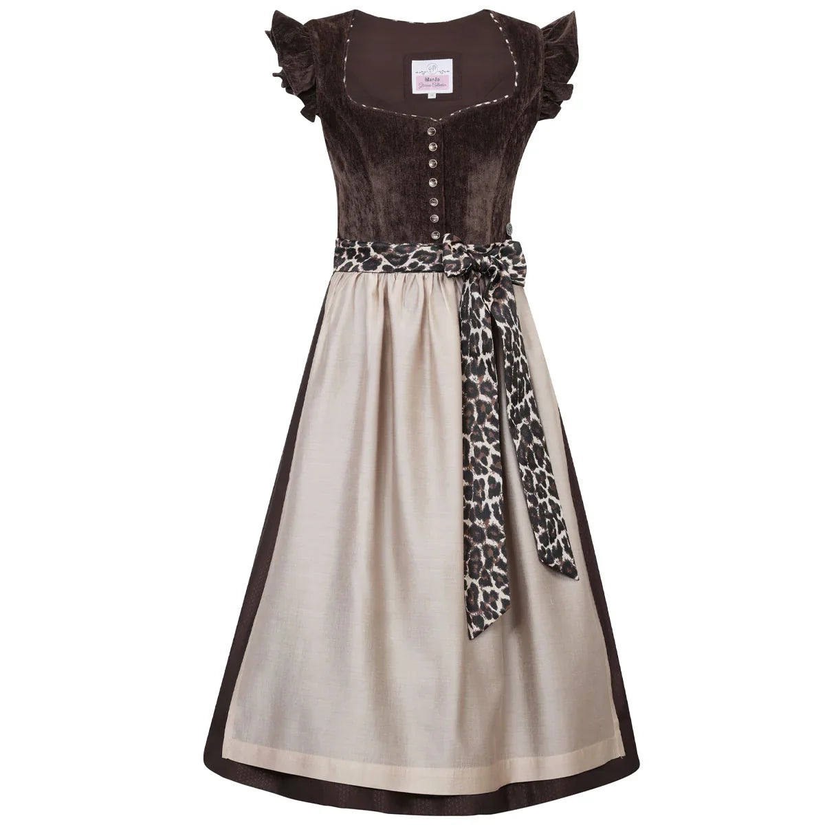 MarJo Dirndl Größe 34 in Tintenblau mit Samtmieder und passender Schürze für Wiesn und Feste