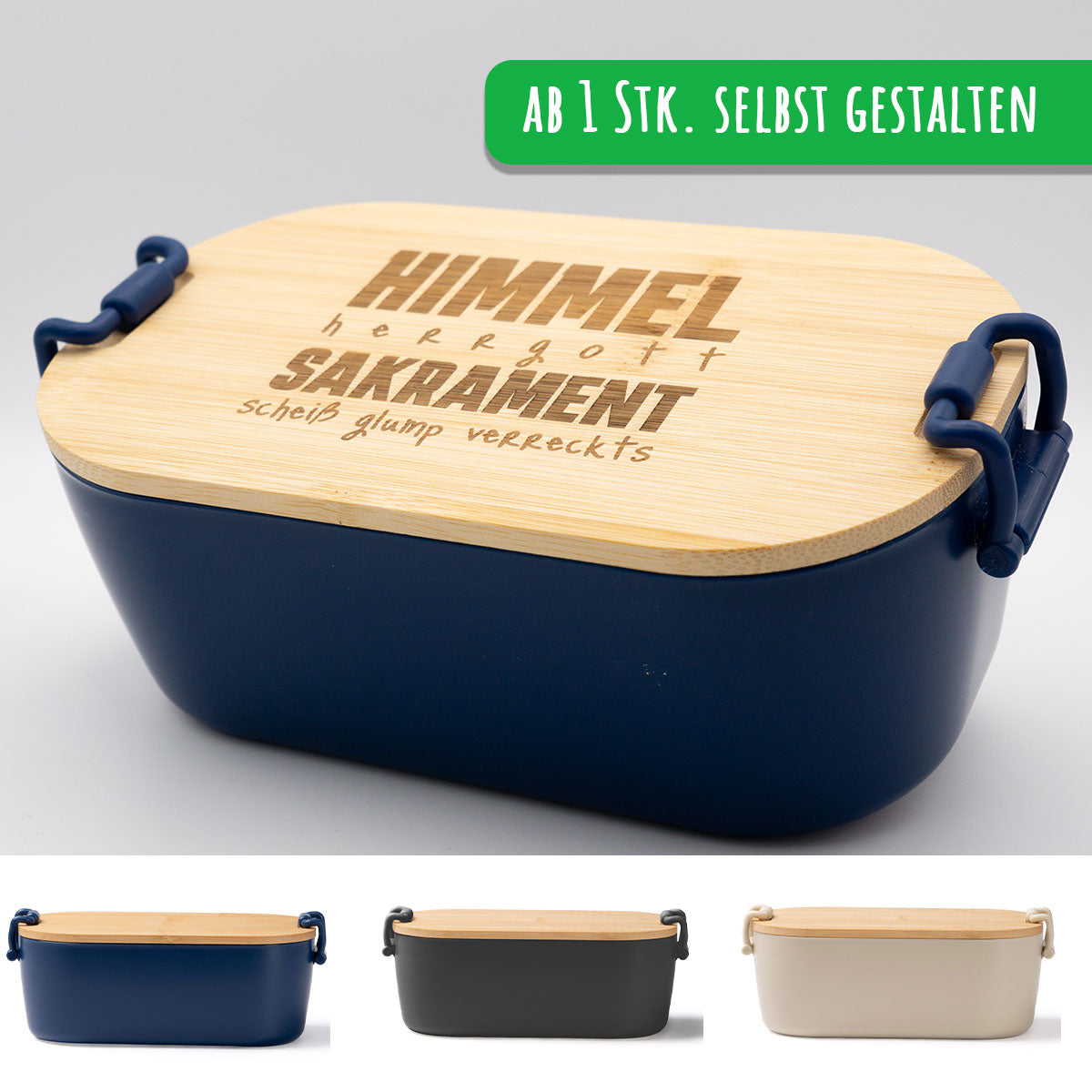 Brotzeitdose mit Holzdeckel Selbst Gestalten ab 1 Stk. Personalisiert