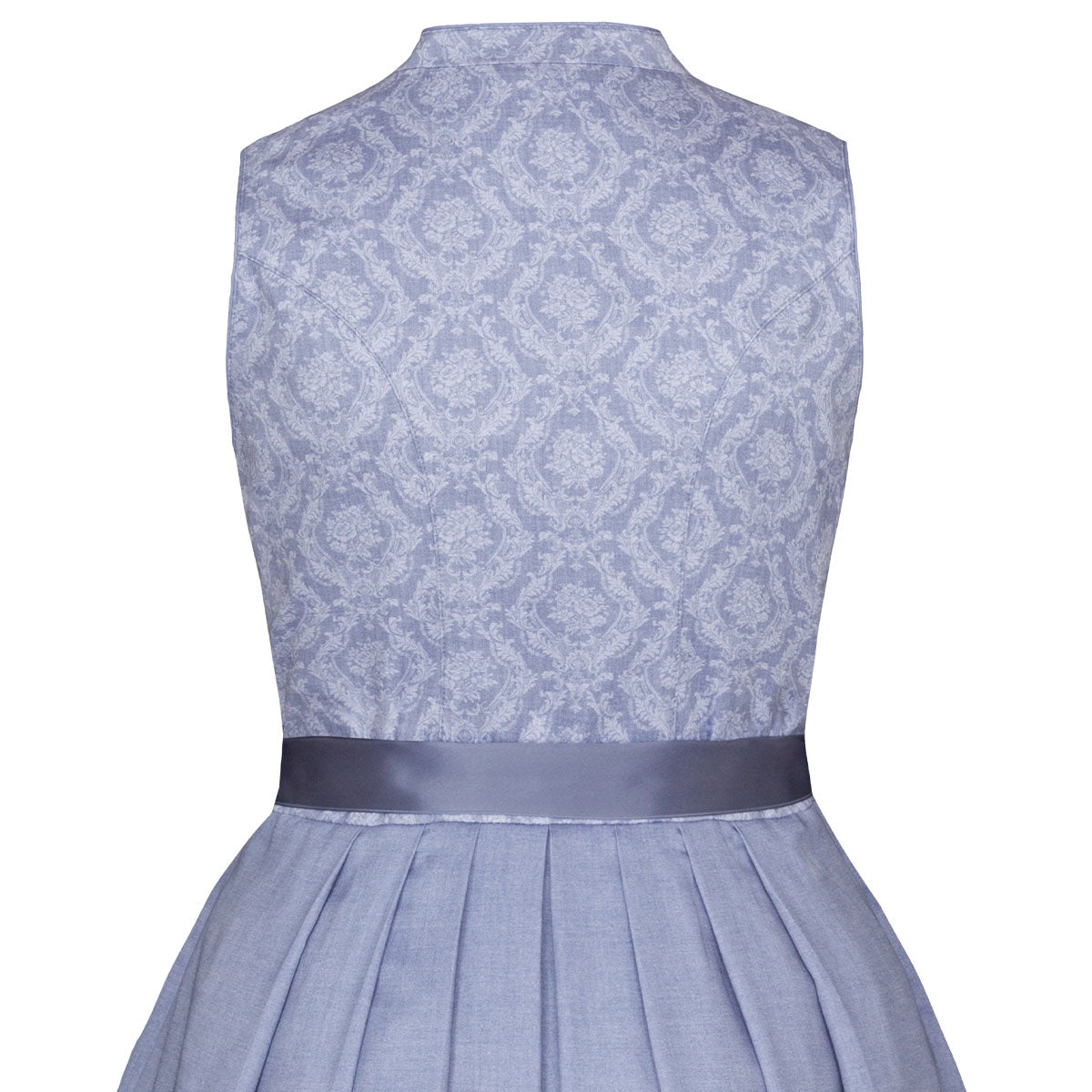 Alpenfee Dirndl Lara Hellblau 60cm Hochgeschlossen Blumenmuster