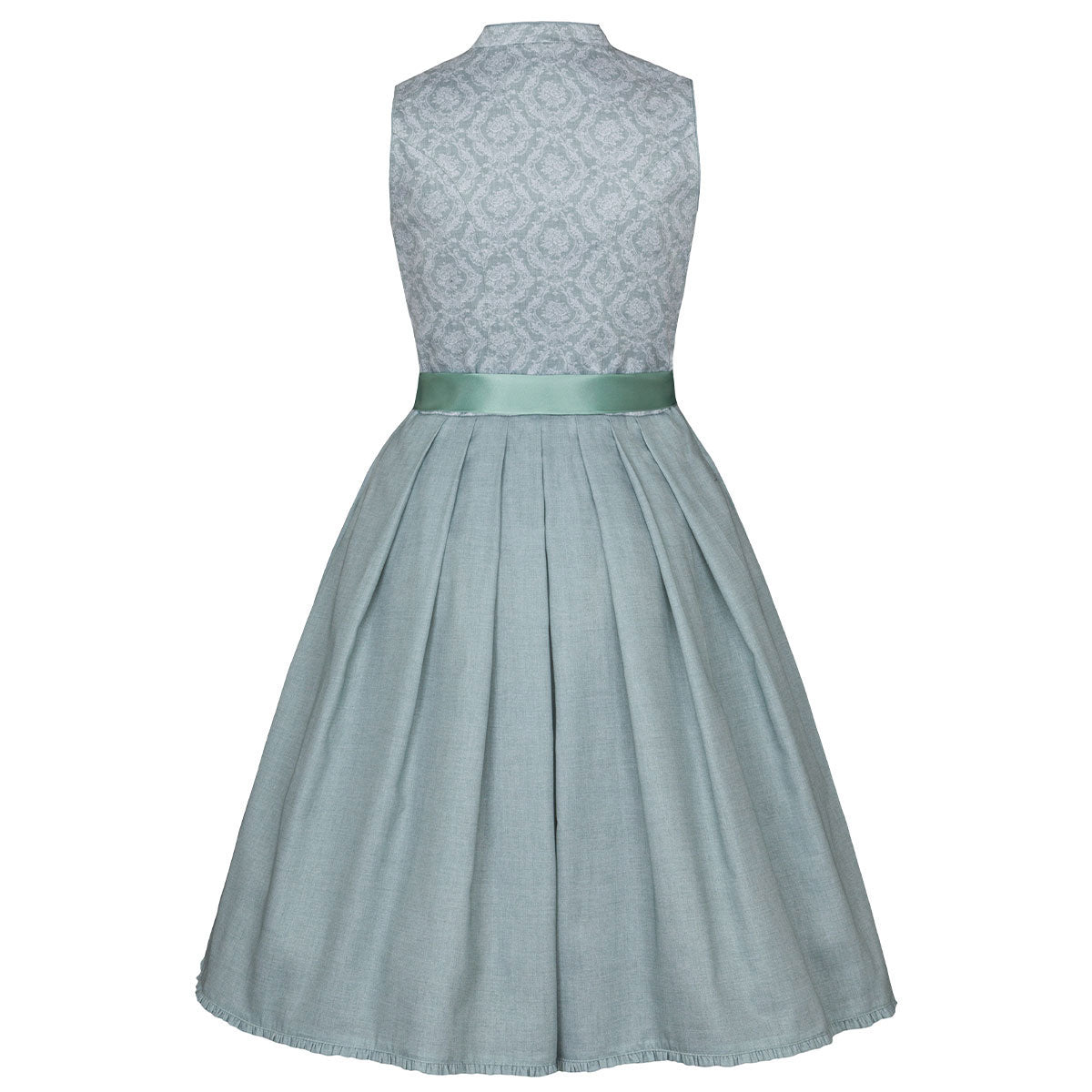 Alpenfee Dirndl Lara Mint Grün 60cm Hochgeschlossen Blumenmuster