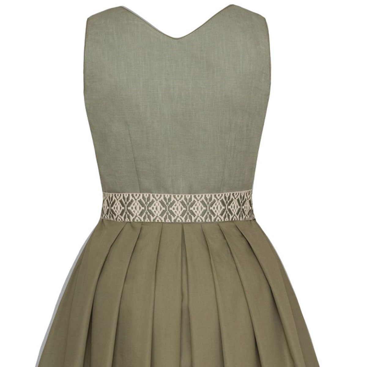 Alpenfee Dirndl Lilli Mint Salbei Grün Leinendirndl Mieder Hinten