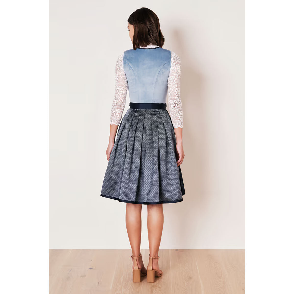 Krüger Dirndl Dena Blau/Hellblau Samt 60cm
