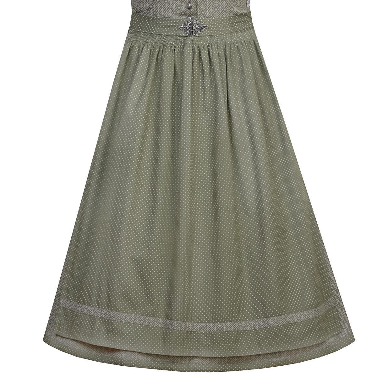 MarJo Dirndl Karina Moos/Grün V-Ausschnitt 65cm Mieder Muster:  Rock Muster:  Schürzen Muster:  Ausschnitt: Hochgeschlossen,  V-Ausschnitt