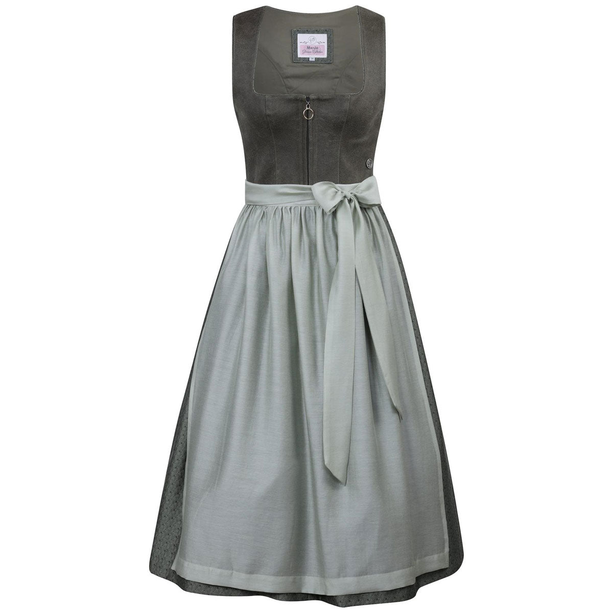 MarJo Dirndl Petershausen Artischocke Jadegrün Lederoptik-Mider 70 cm - Datschi Trachten