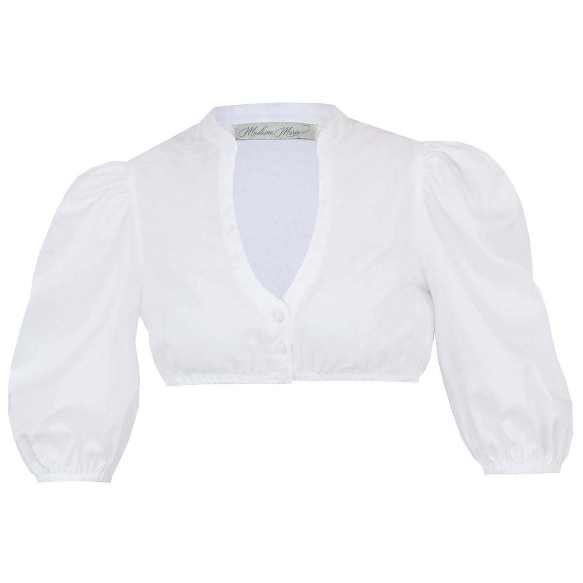 Madame Marie Dirndlbluse Amariel Weiß Halbarm Puffärmel - Datschi Trachten