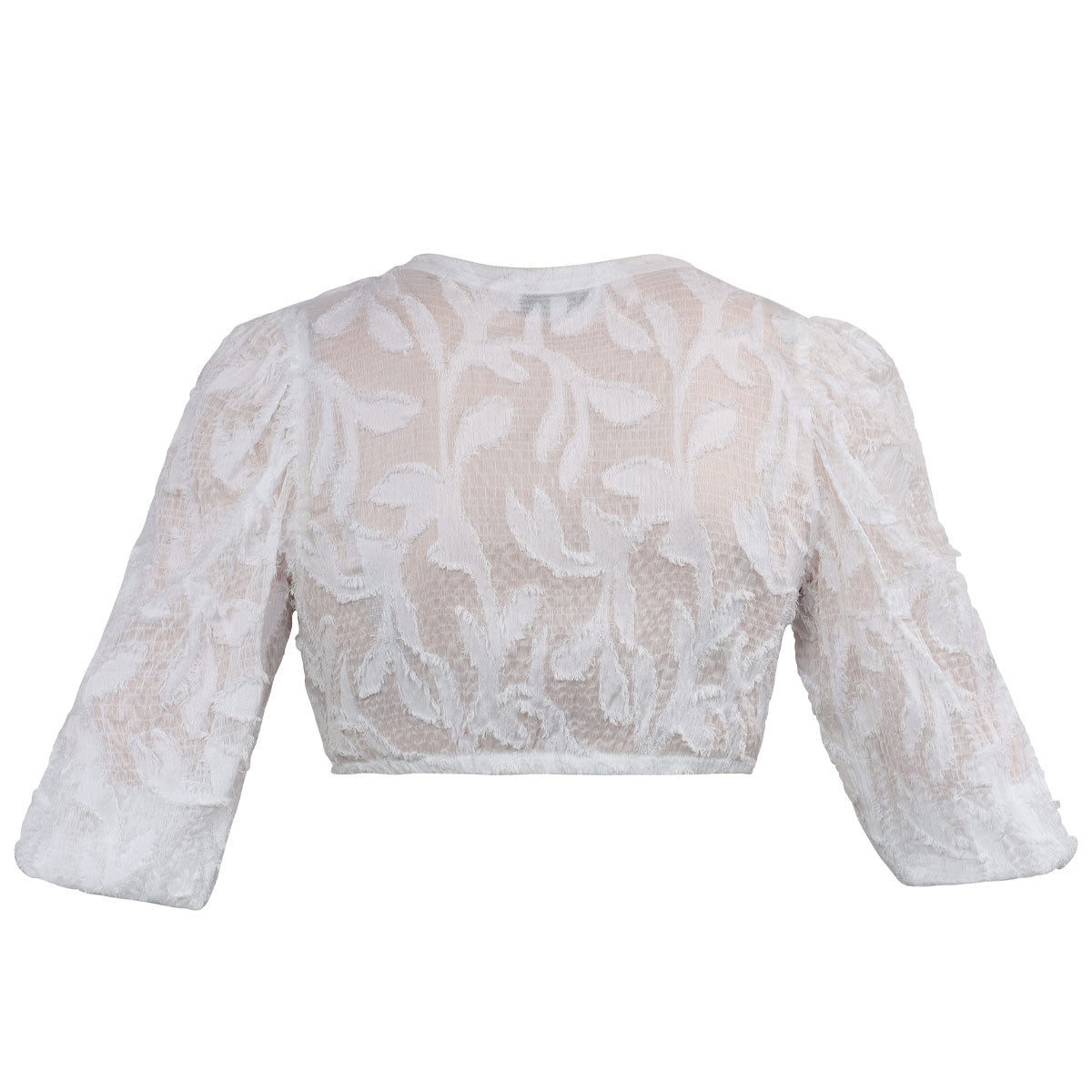 MarJo Dirndlbluse Berbing Off White Dreiviertelarm Puffärmel