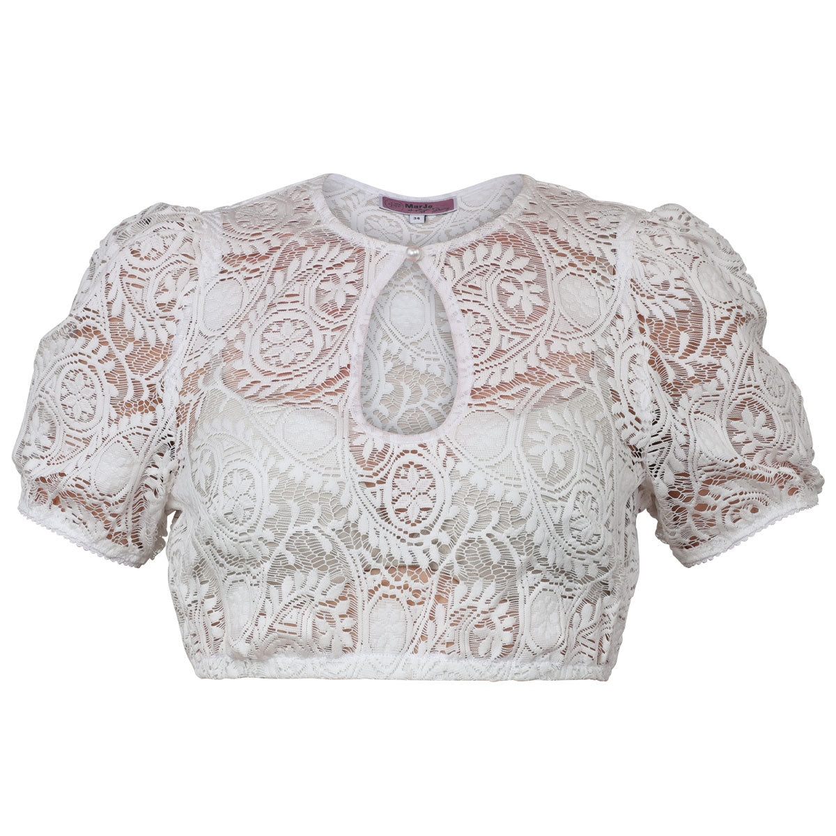 MarJo Dirndlbluse Bichlbach Off White Kurzarm Puffarm