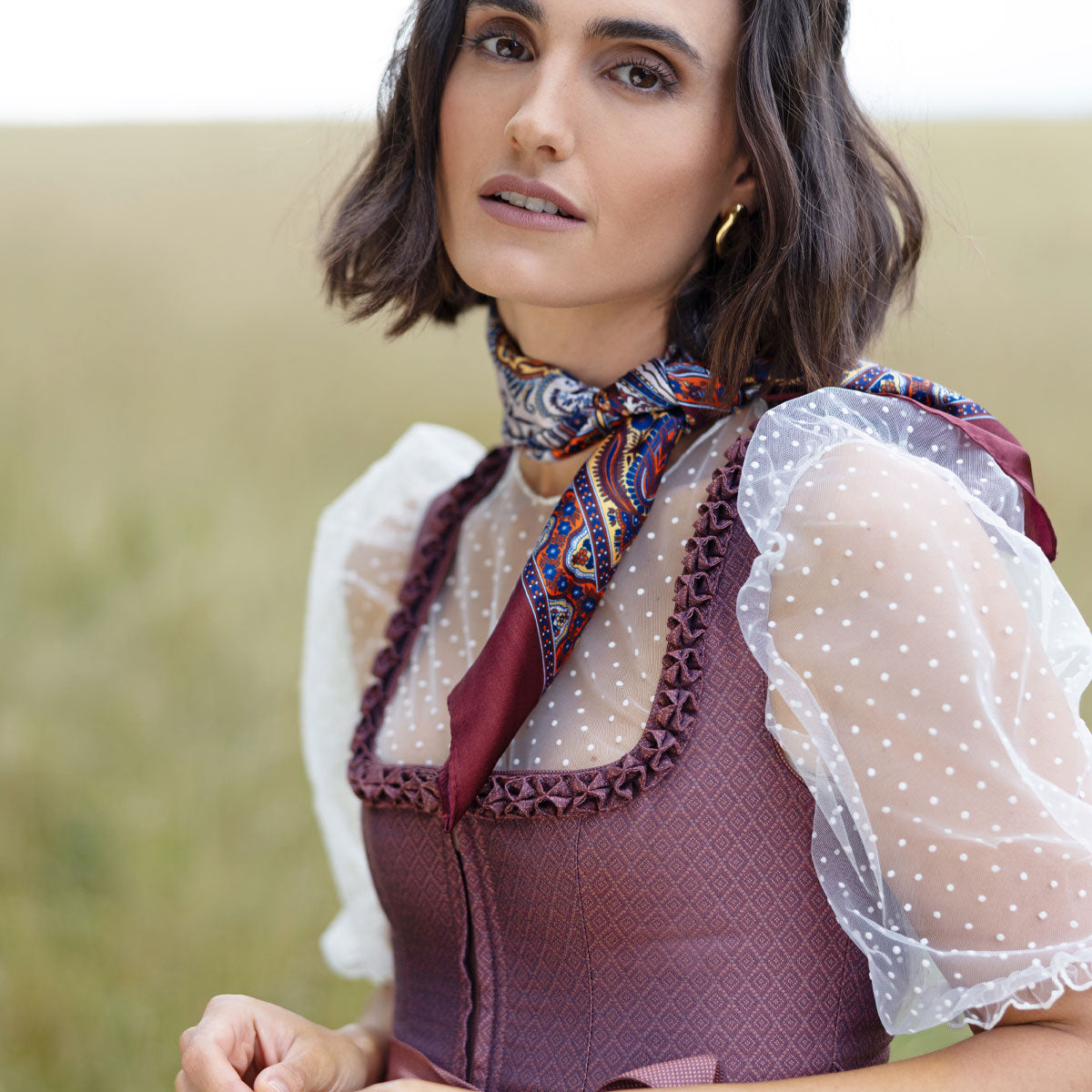 MarJo Dirndlbluse Dammbach Off White Puffarm - Datschi Trachten