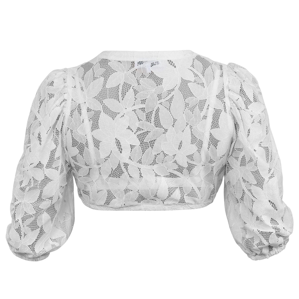 MarJo Dirndlbluse Eckersdorf Off White Dreiviertel Puffarm - Datschi Trachten