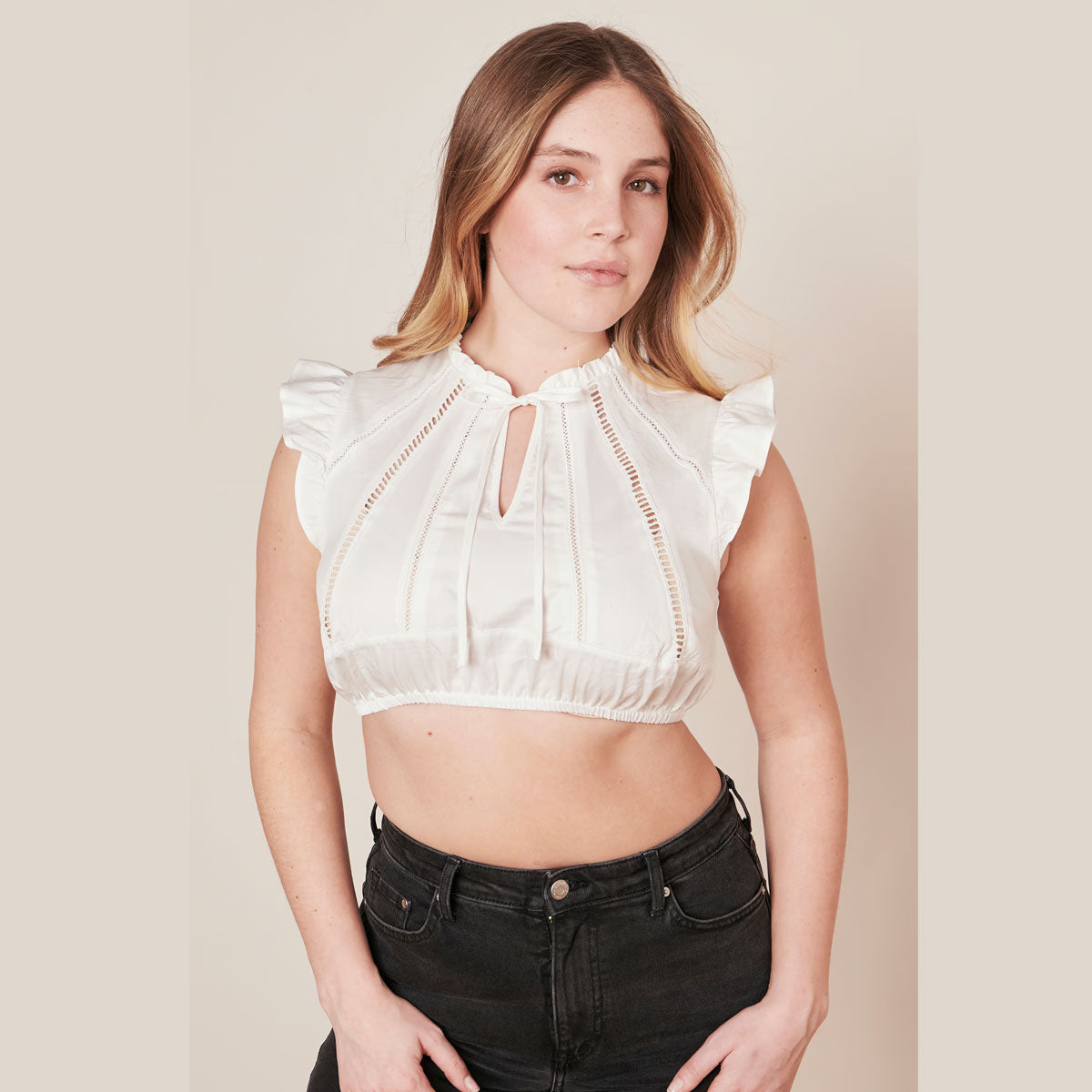 Krüger Dirndlbluse Efigenia Ecru Flügelarm