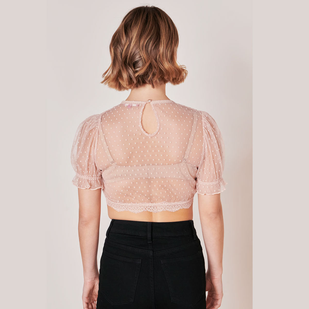 Krüger Dirndlbluse Kelly Apricot Transparent