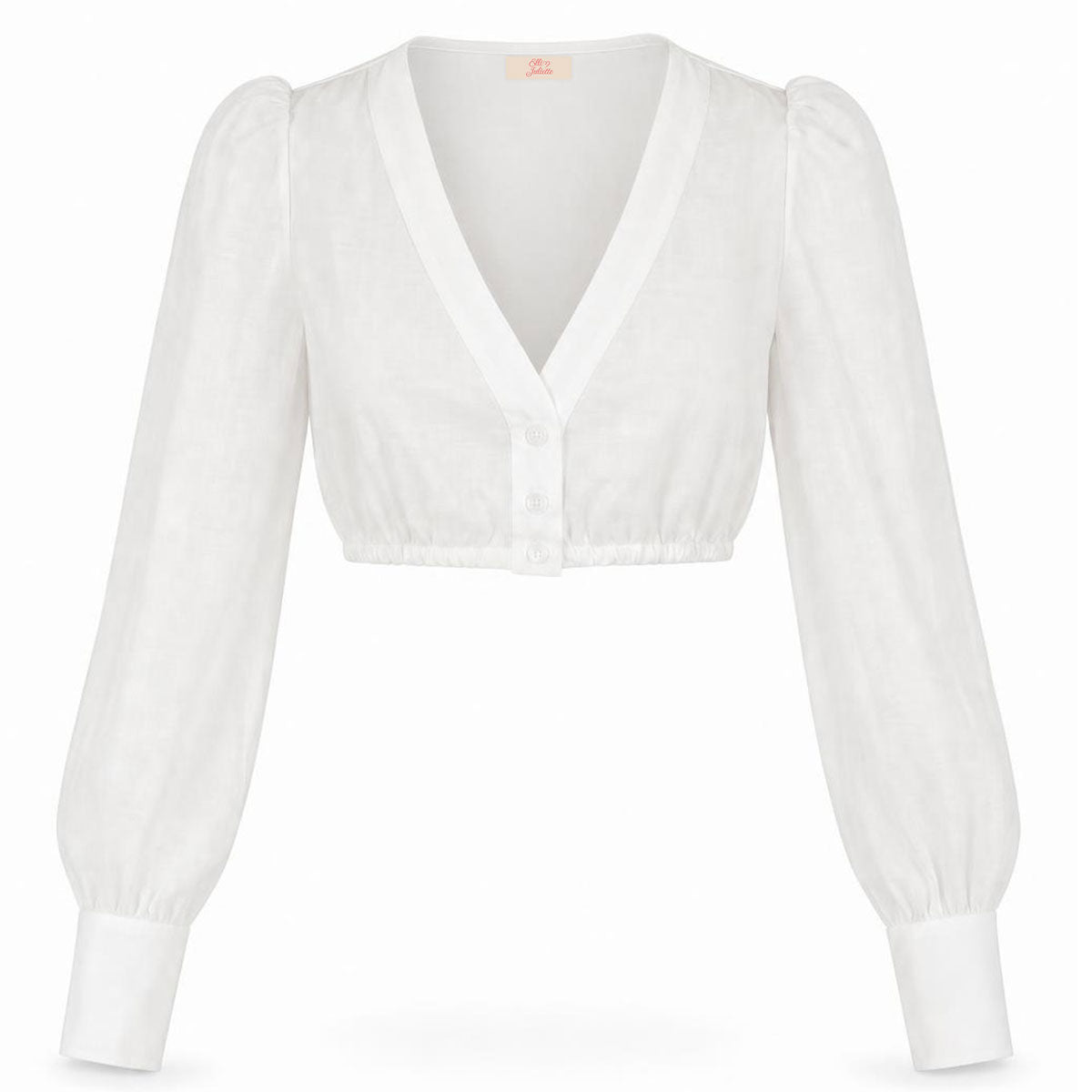 Elli & Juliette Dirndlbluse Nova Weiß Langarm Transparent