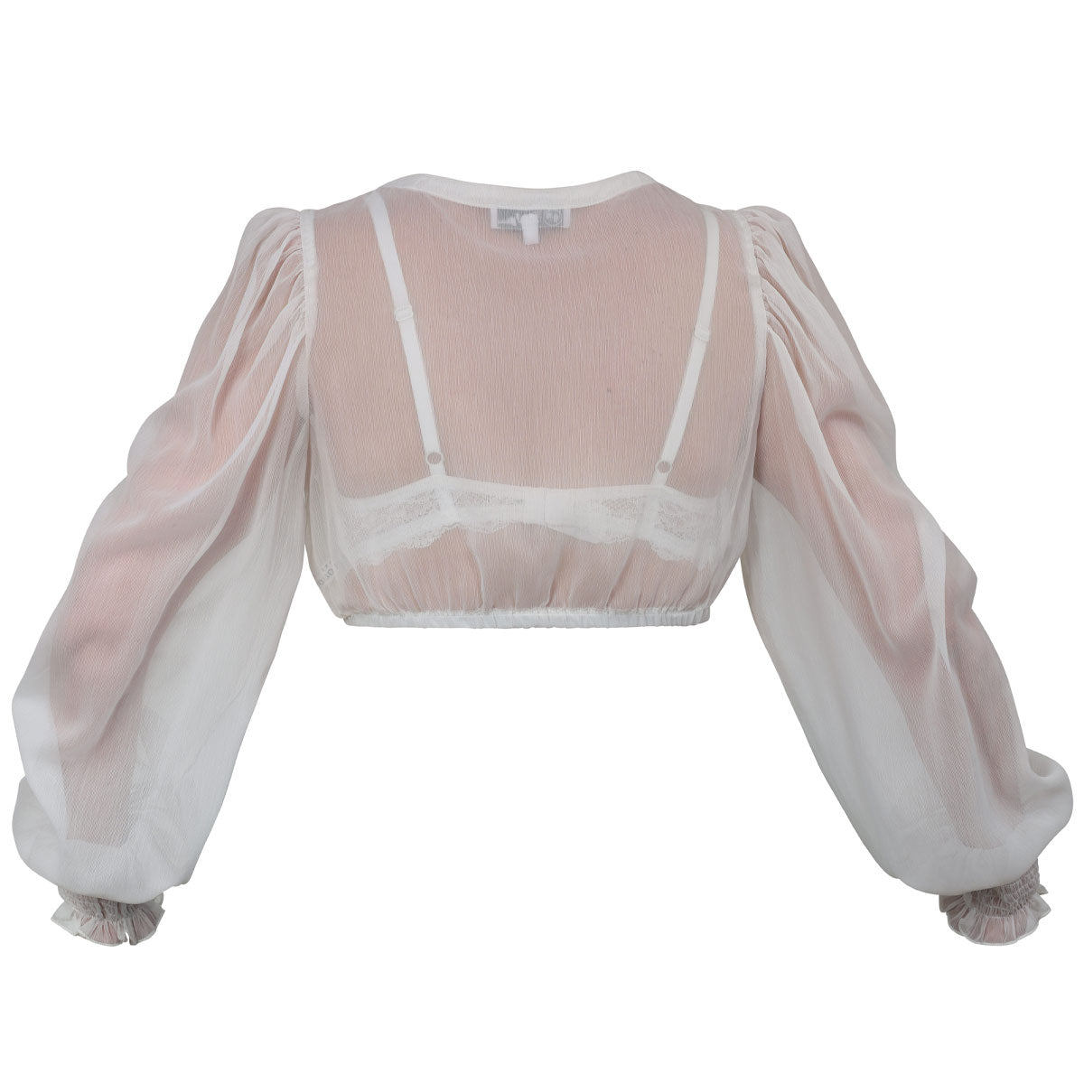 MarJo Dirndlbluse Moosbrunn Off White Langarm Puffarm
