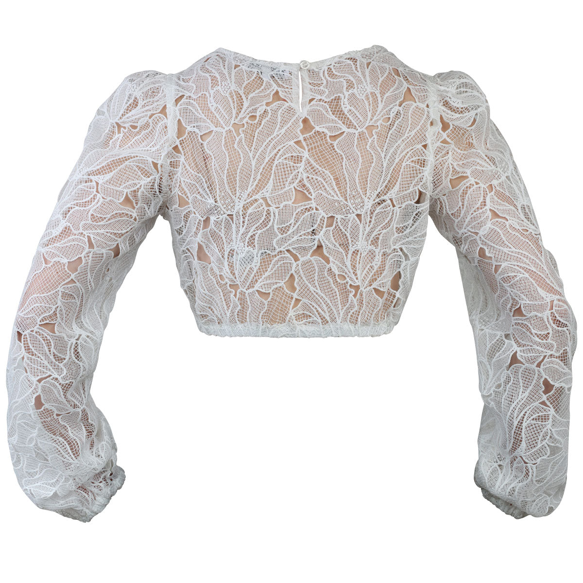 MarJo Dirndlbluse Waldegg Off White Langarm Puffarm