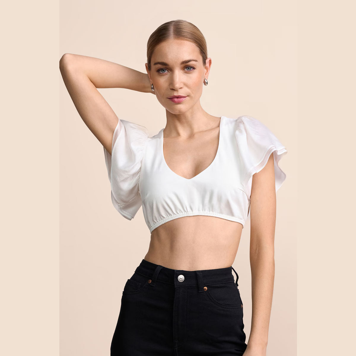 Krüger Dirndlbluse Zelina Ecru Flügelarm - Datschi Trachten