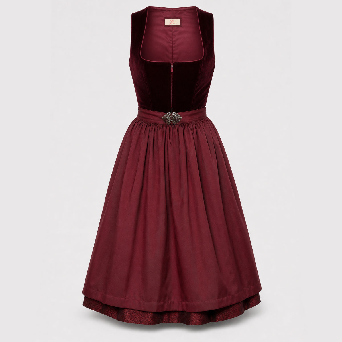 Elli & Juliette Dirndl Stella Dunkelrot Samt Mieder 70 cm