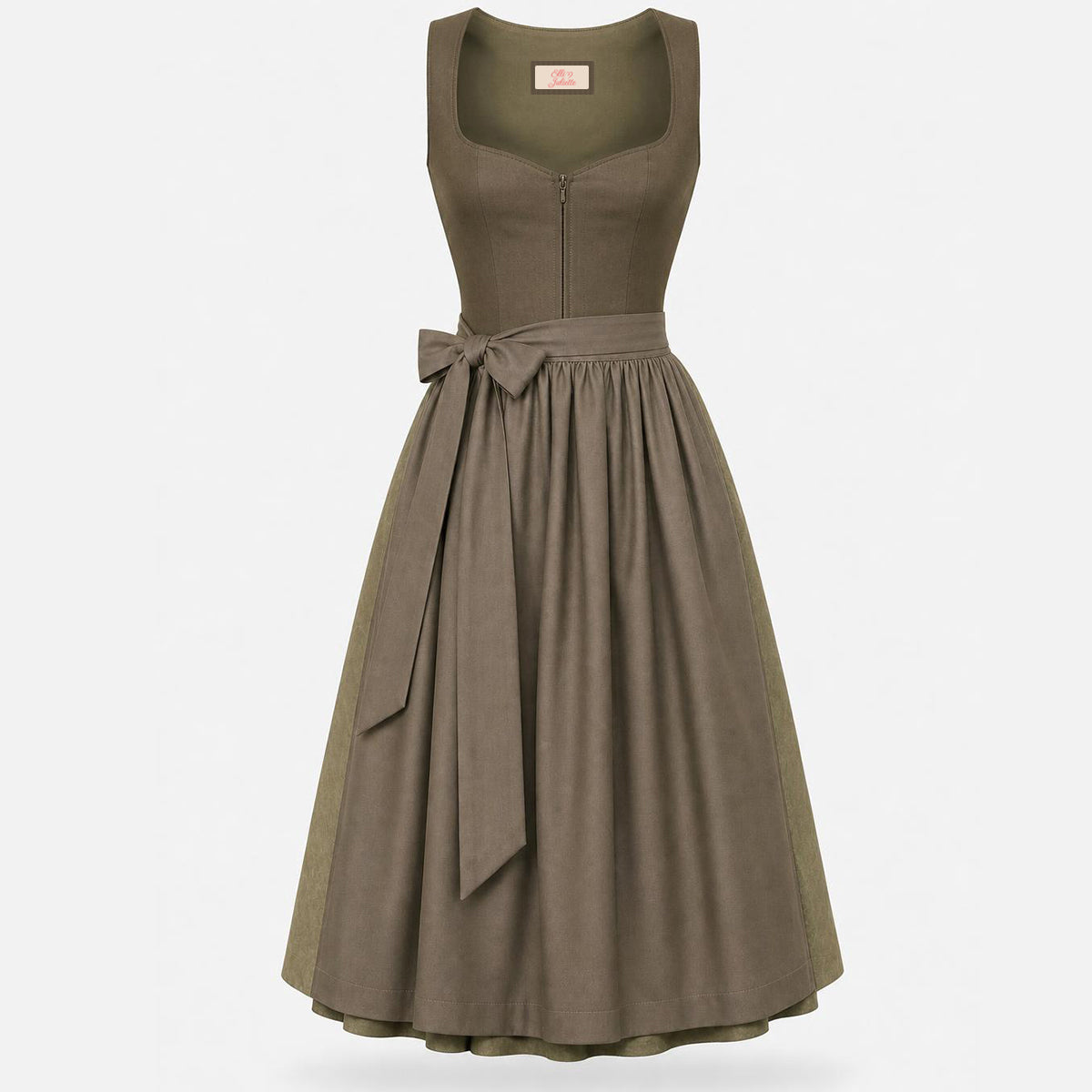 Elli & Juliette Dirndl Celeste Oliv Reißverschluss 70 cm