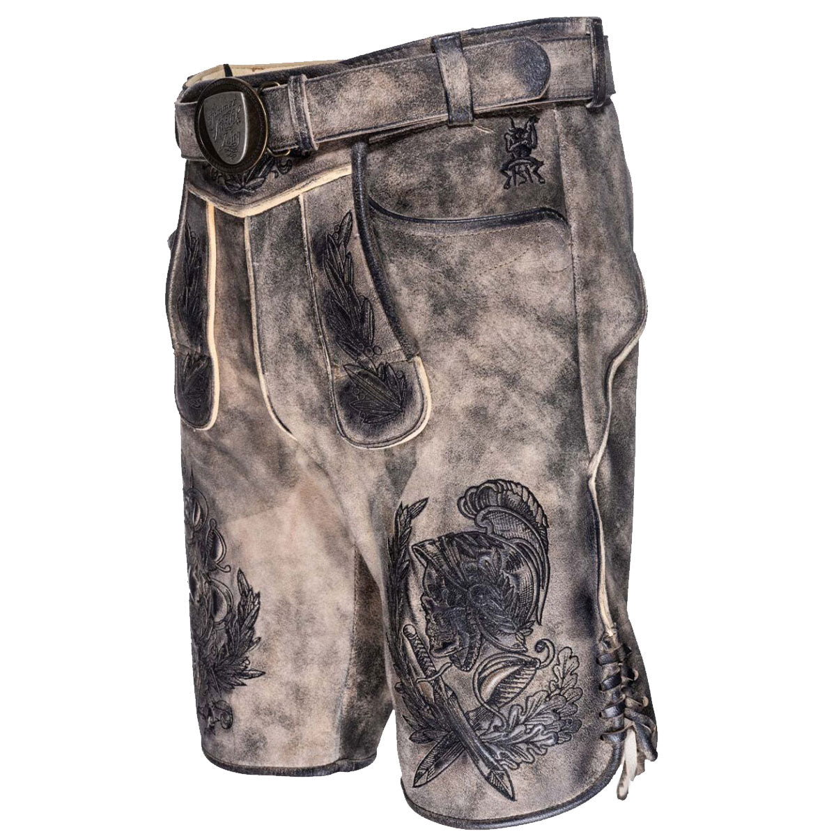 Himmel Arsch und Zwirn Lederhose König Watzmann Nappato Marmor Schwarz