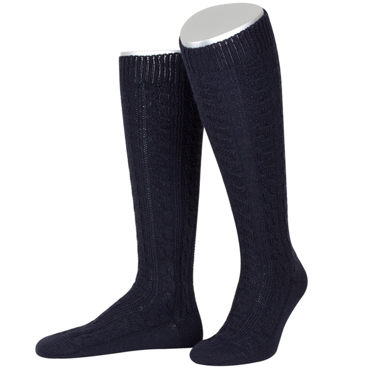 Trachten Kniestrumpf Merino Schurwolle Marine Blau