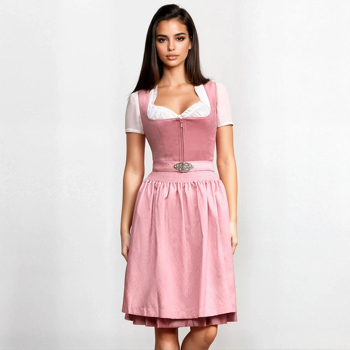 Krüger Dirndl Alisha Rose Samtdirndl 60cm