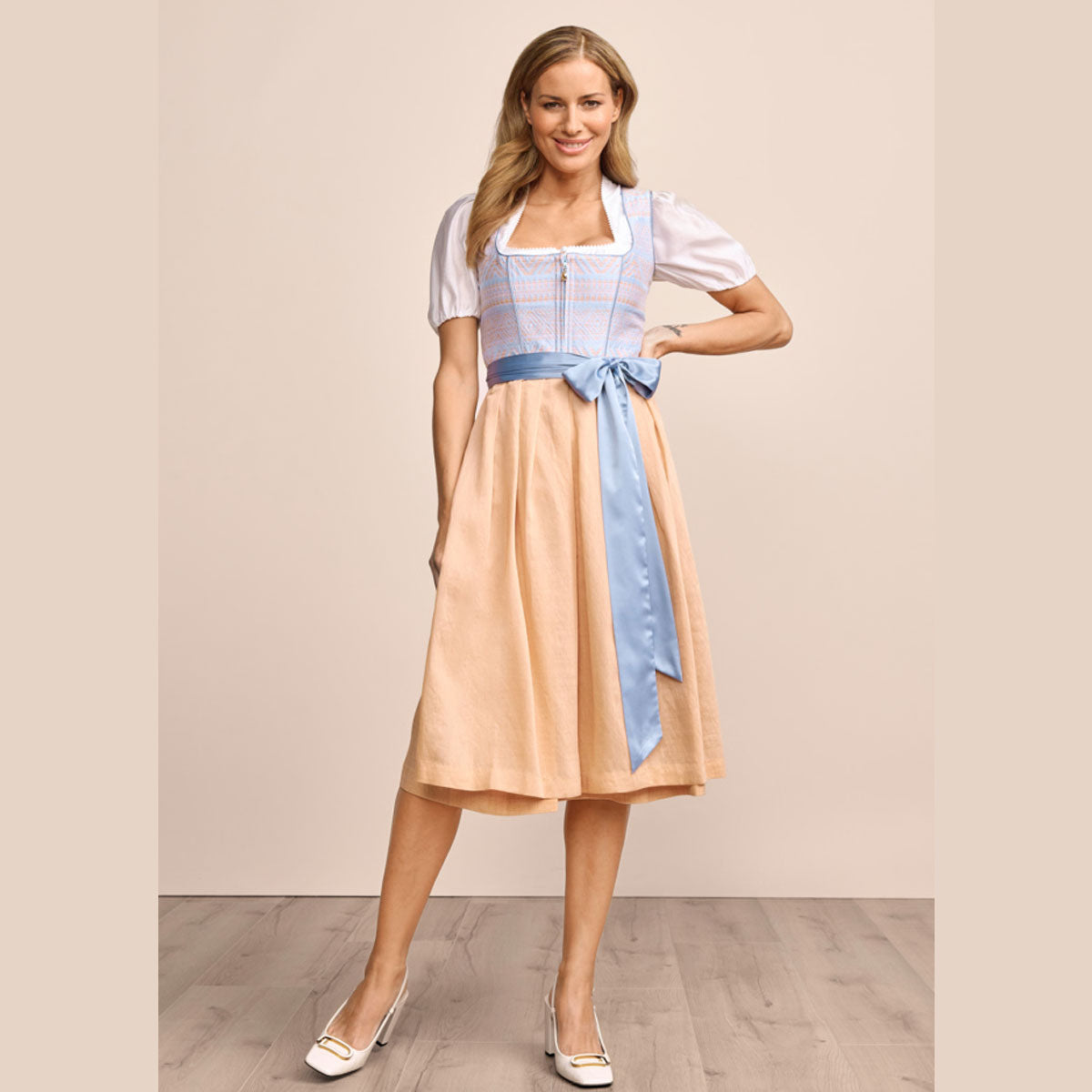 Krüger Dirndl Liese Blau Reißverschluss 70cm