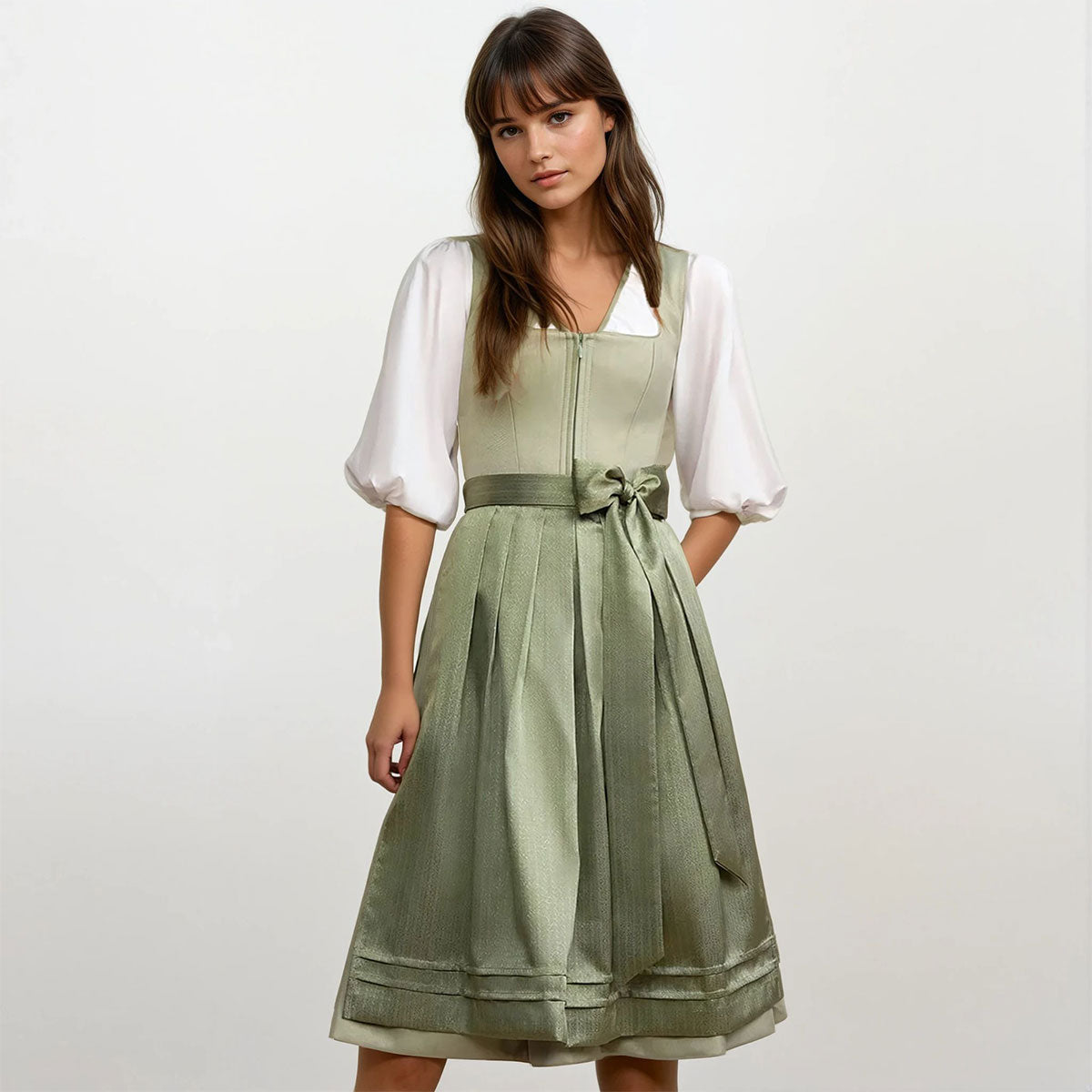 Krüger Dirndl Lillie Grün Reißverschluss 70cm