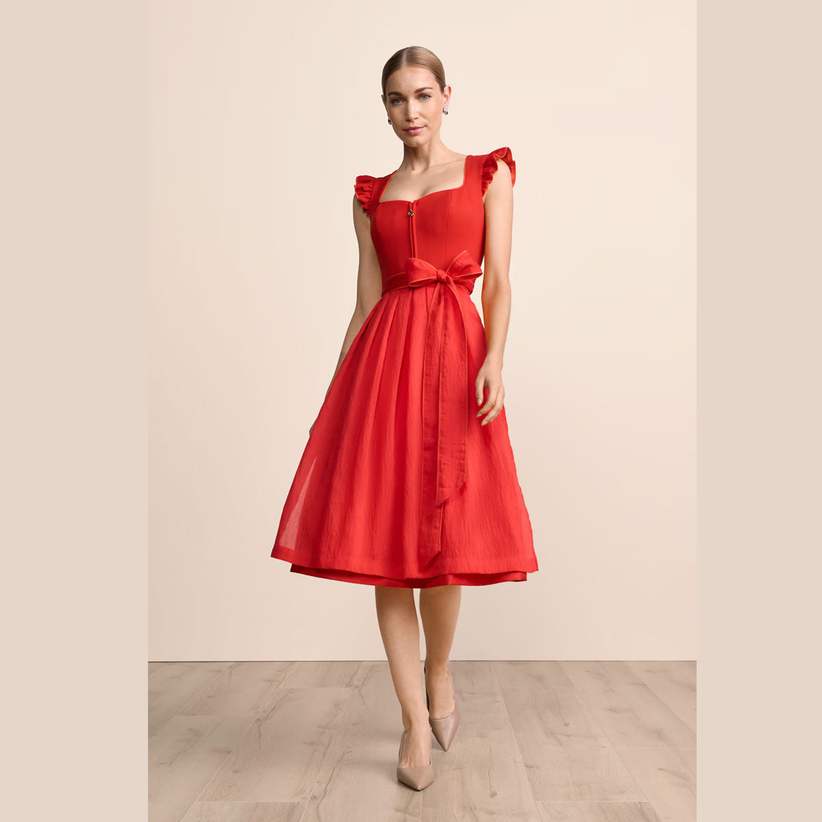 Krüger Dirndl Padme Rot Flügelarm 70cm - Datschi Trachten