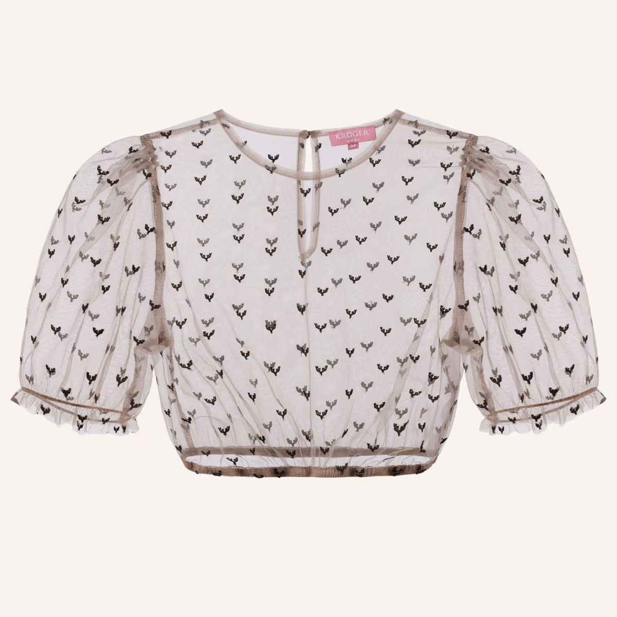 Krüger Dirndlbluse Koko Braun Transparent Tream Kollektion 2026