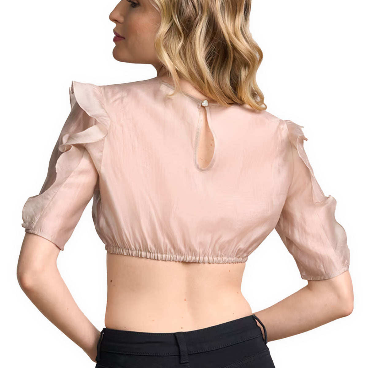 Krüger Dirndlbluse Kavya Beige Flügelarm