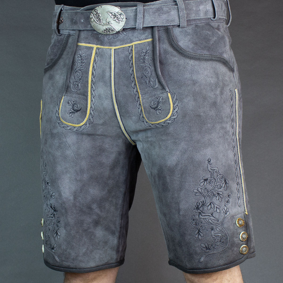 Datschi Trachten Lederhose Karl Dunkelgrau - Datschi Trachten