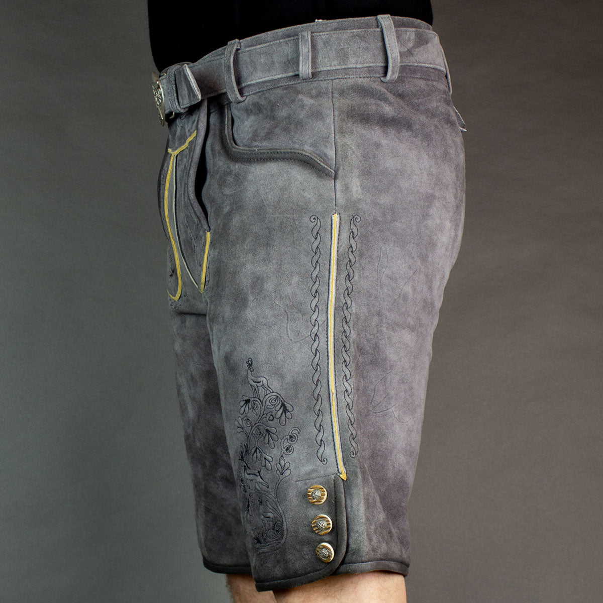 Datschi Trachten Lederhose Karl Dunkelgrau - Datschi Trachten