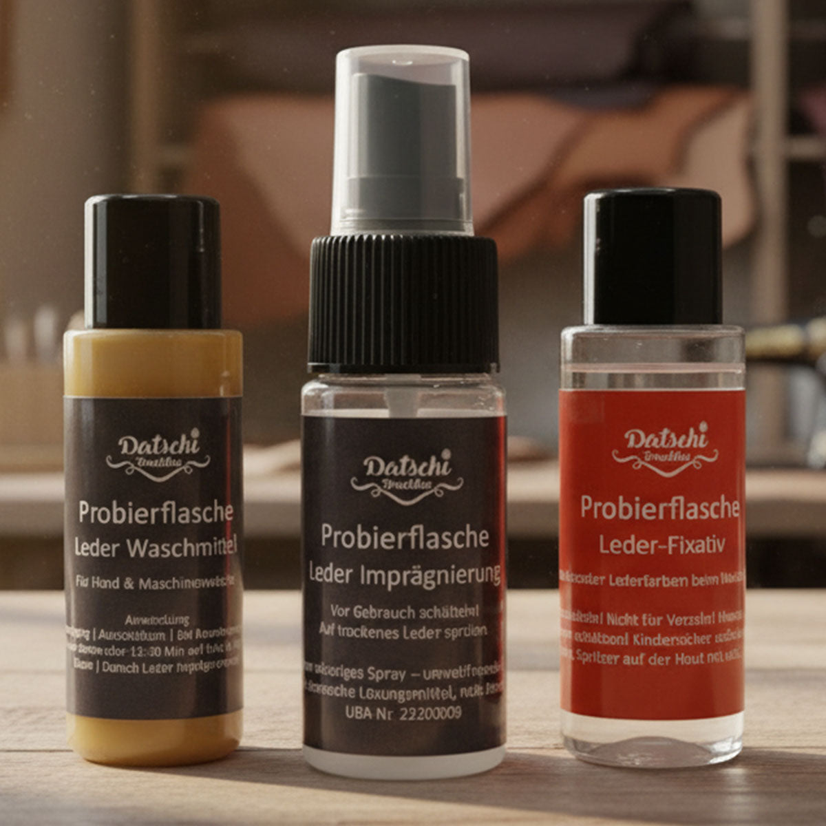 Probierset Lederschutz - Waschmittel, Imprägnierung, Fixativ - Datschi Trachten