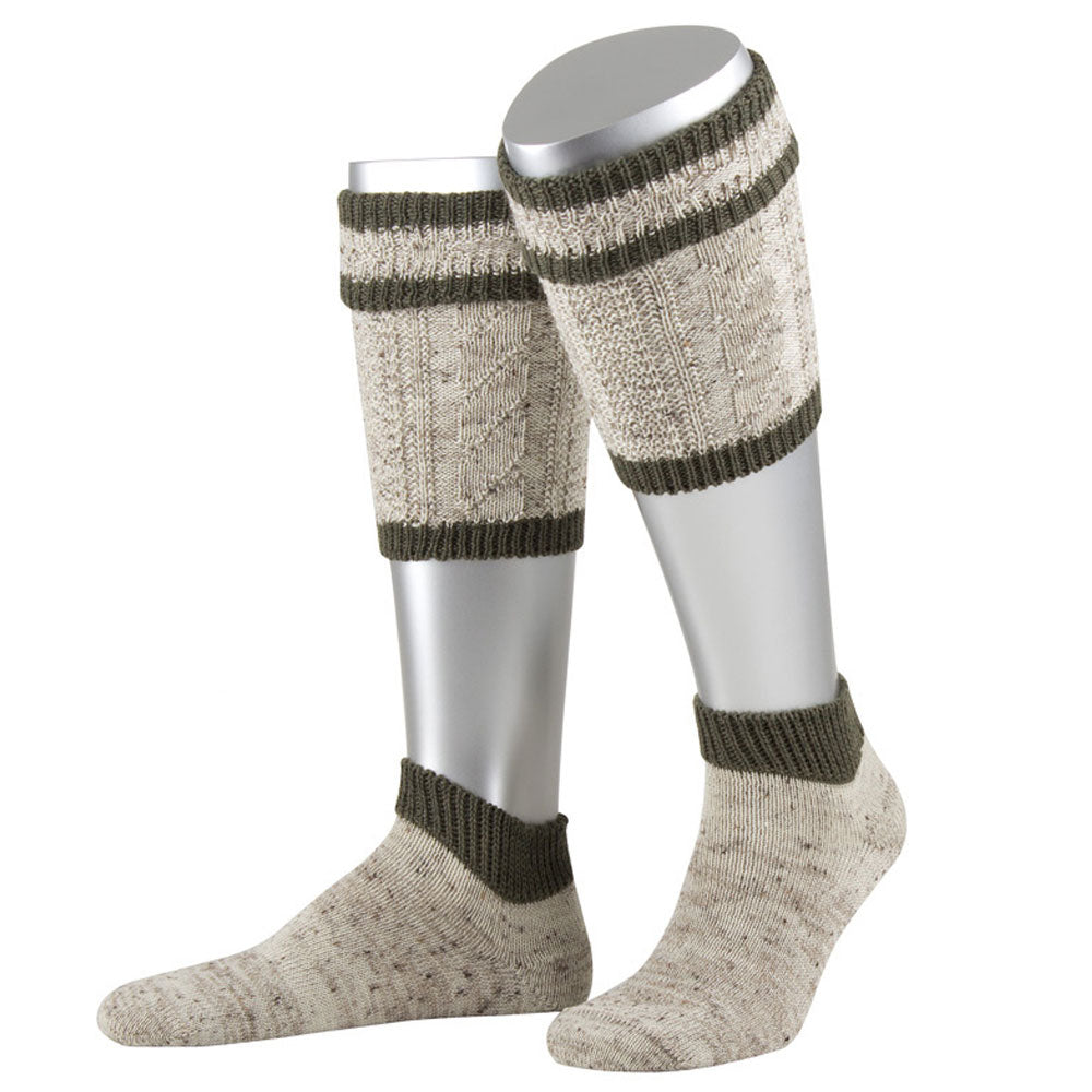 Loferl Loden Tweed Beige Meliert Grün 2-teilig