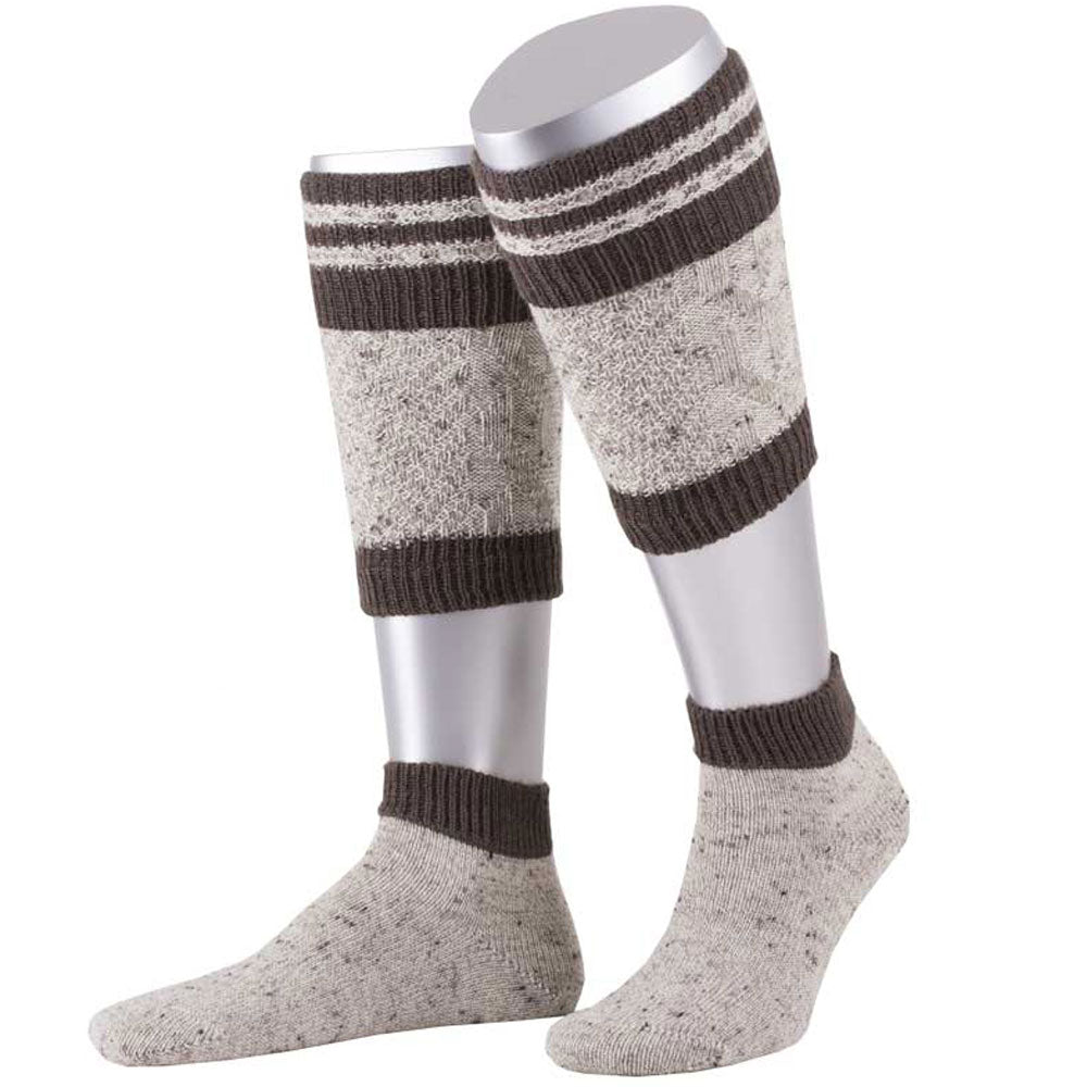 Loferl Tweed Merino Wolle Braun Meliert