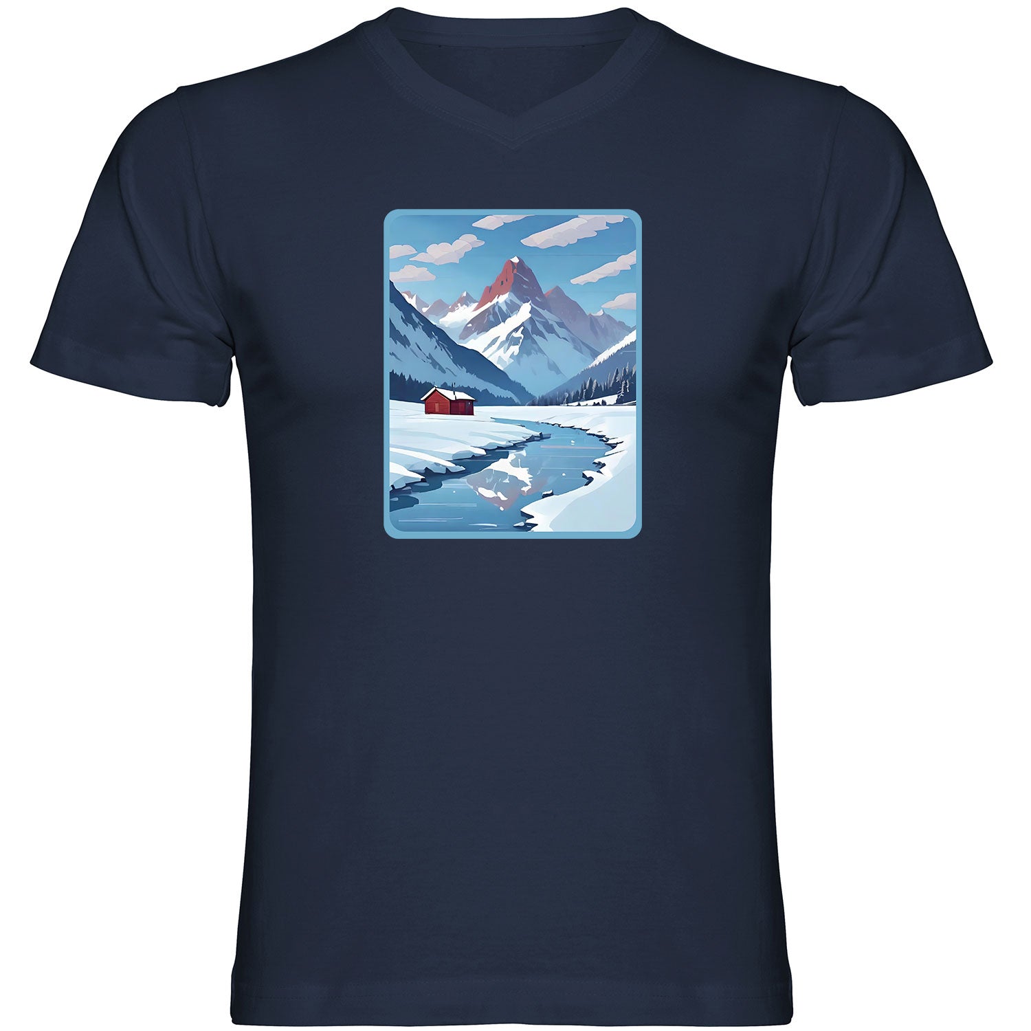 Home is where the Snow is Herren Tshirt V-Ausschnitt - Datschi Trachten
