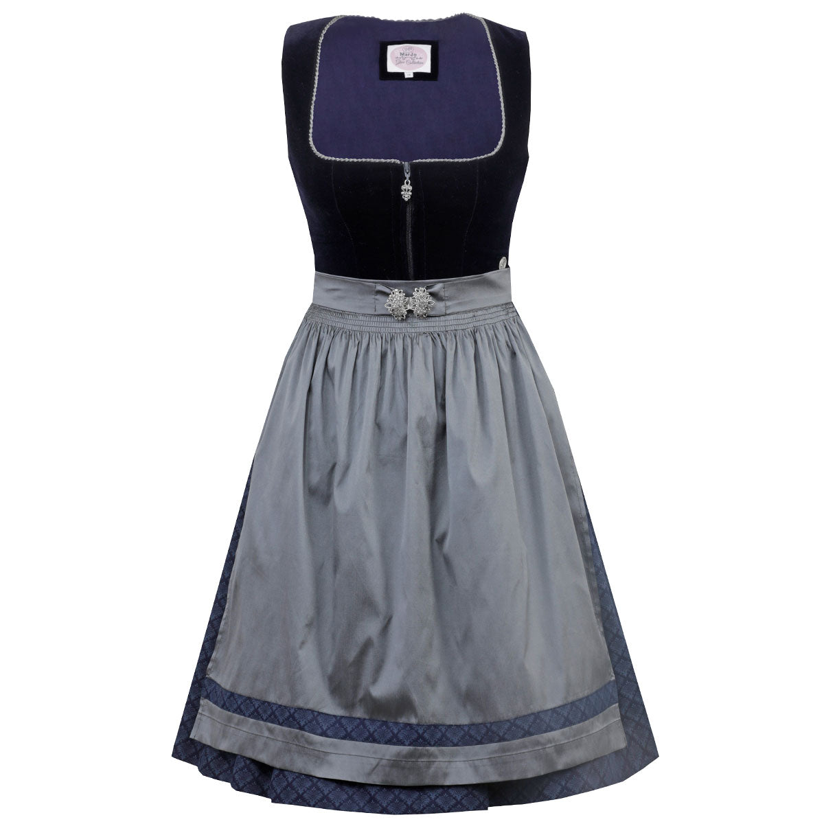 MarJo Dirndl Amorbach Nachblau Samt 65cm - Datschi Trachten