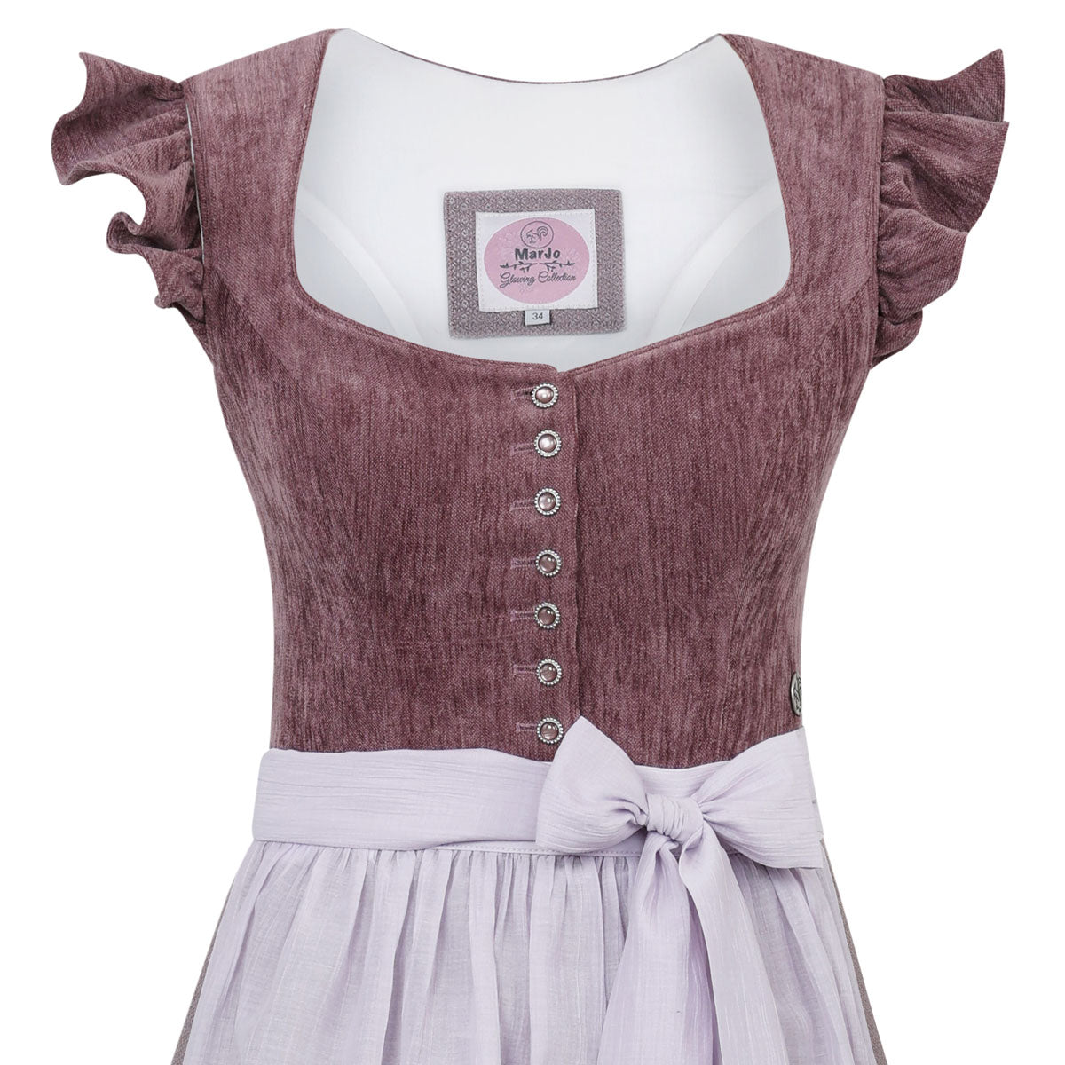 MarJo Dirndl Hochwinkel Pflaume Flügelarm 70cm - Datschi Trachten
