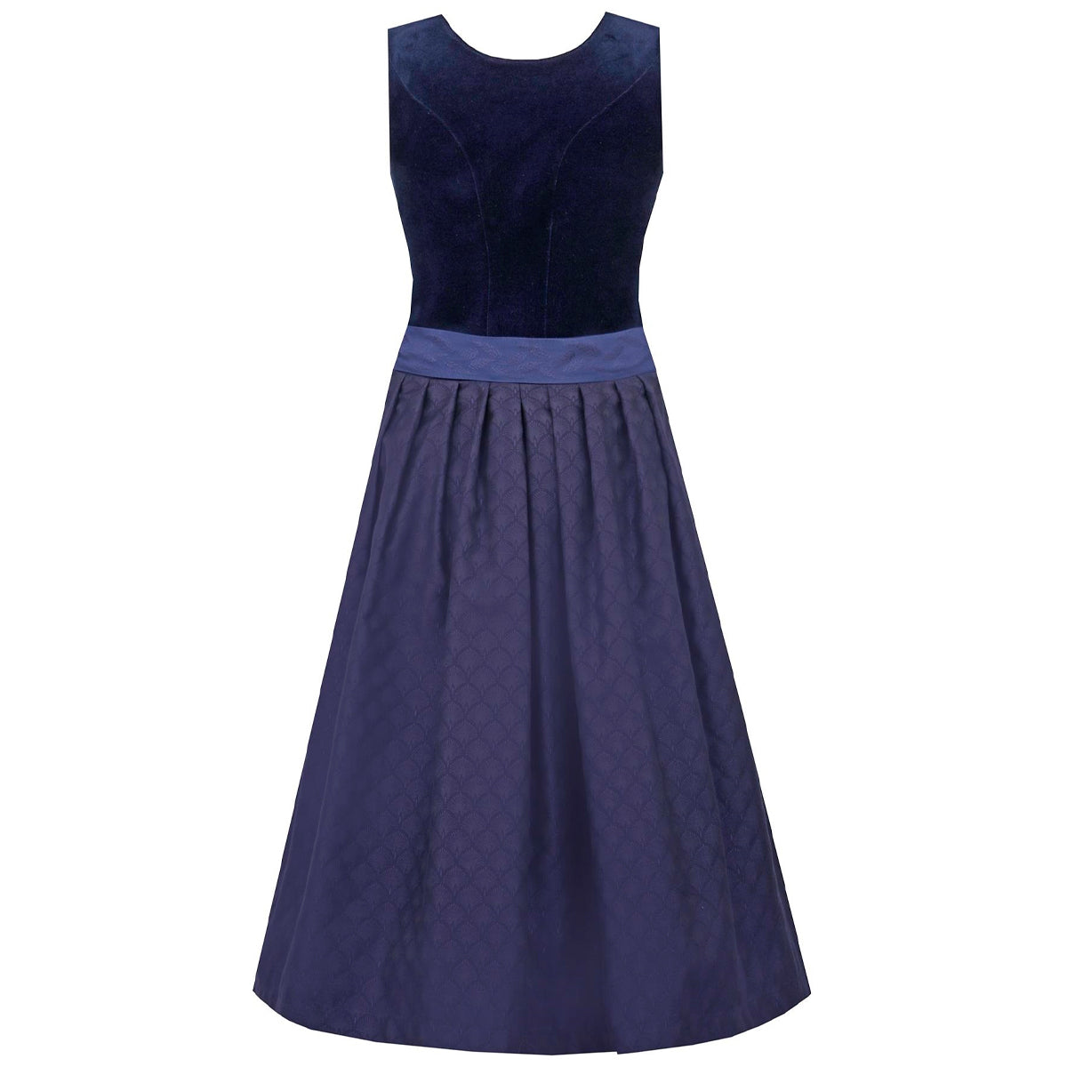 MarJo Dirndl Mönchsroth Marine/Dunkelblau Samt 75cm