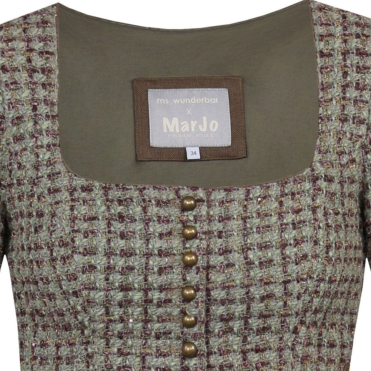 MarJo Dirndl Orchard Olive Halbarm 75cm Kollektion Ms_Wunderbar