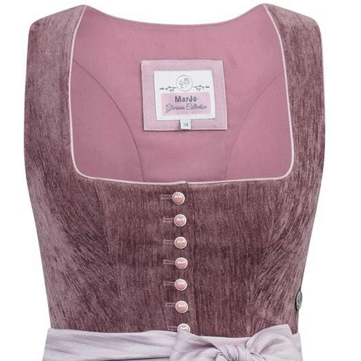 MarJo Dirndl Sarleinsbach Mauve Knöpfe 70 cm