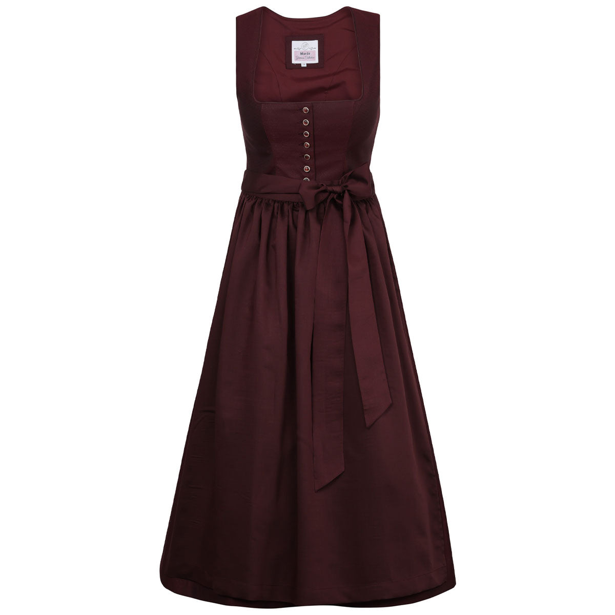 MarJo Dirndl Vordernberg Wine Gerader Ausschnitt Knopfleiste 70cm