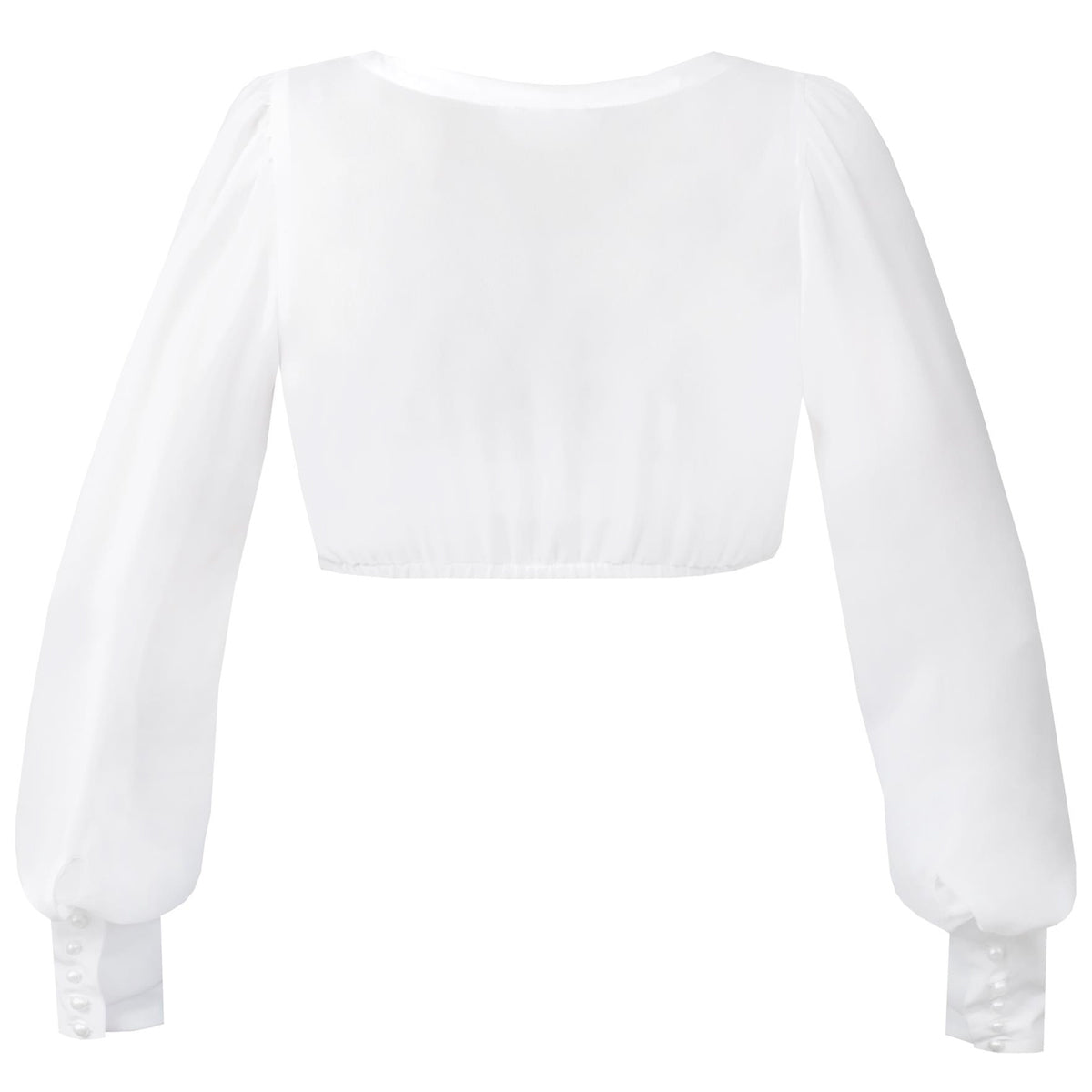 MarJo Dirndlbluse Jachenau Offwhite Langarm V-Ausschnitt
