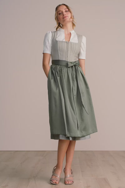 Krüger Dirndl Margit Grün Leinen Video
