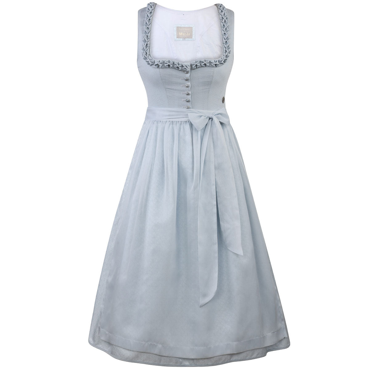 Teresa Bauer x MarJo Dirndl Blue Belle 70 cm Hellblau Knopfleiste Kollektion 2026