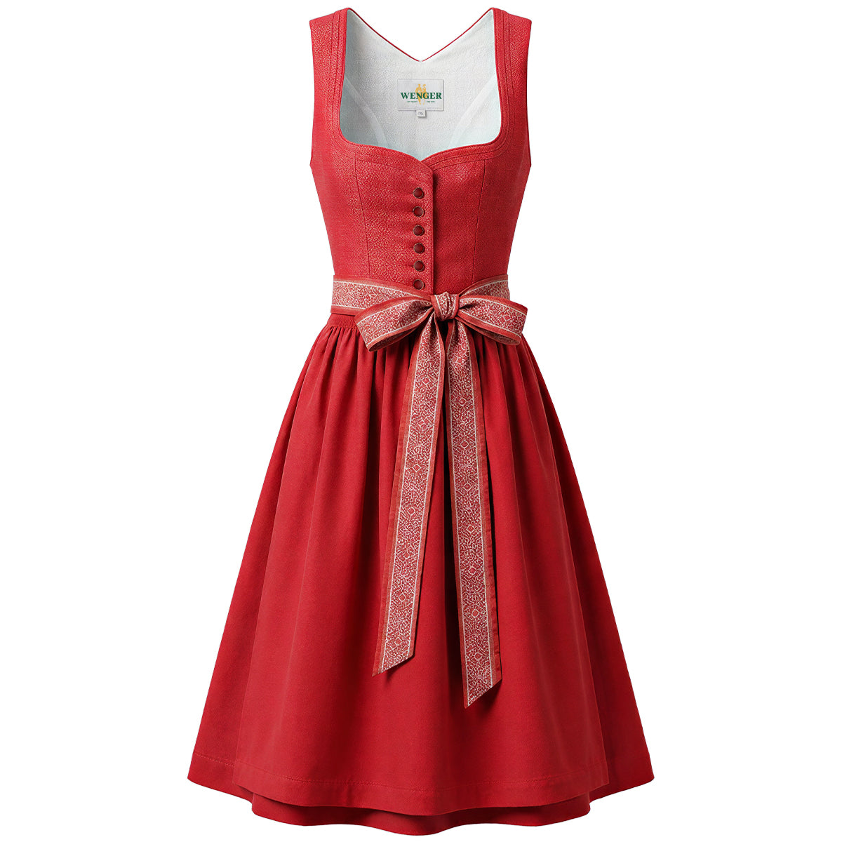 Wenger Dirndl Eileen Rot Knopfleiste 70cm