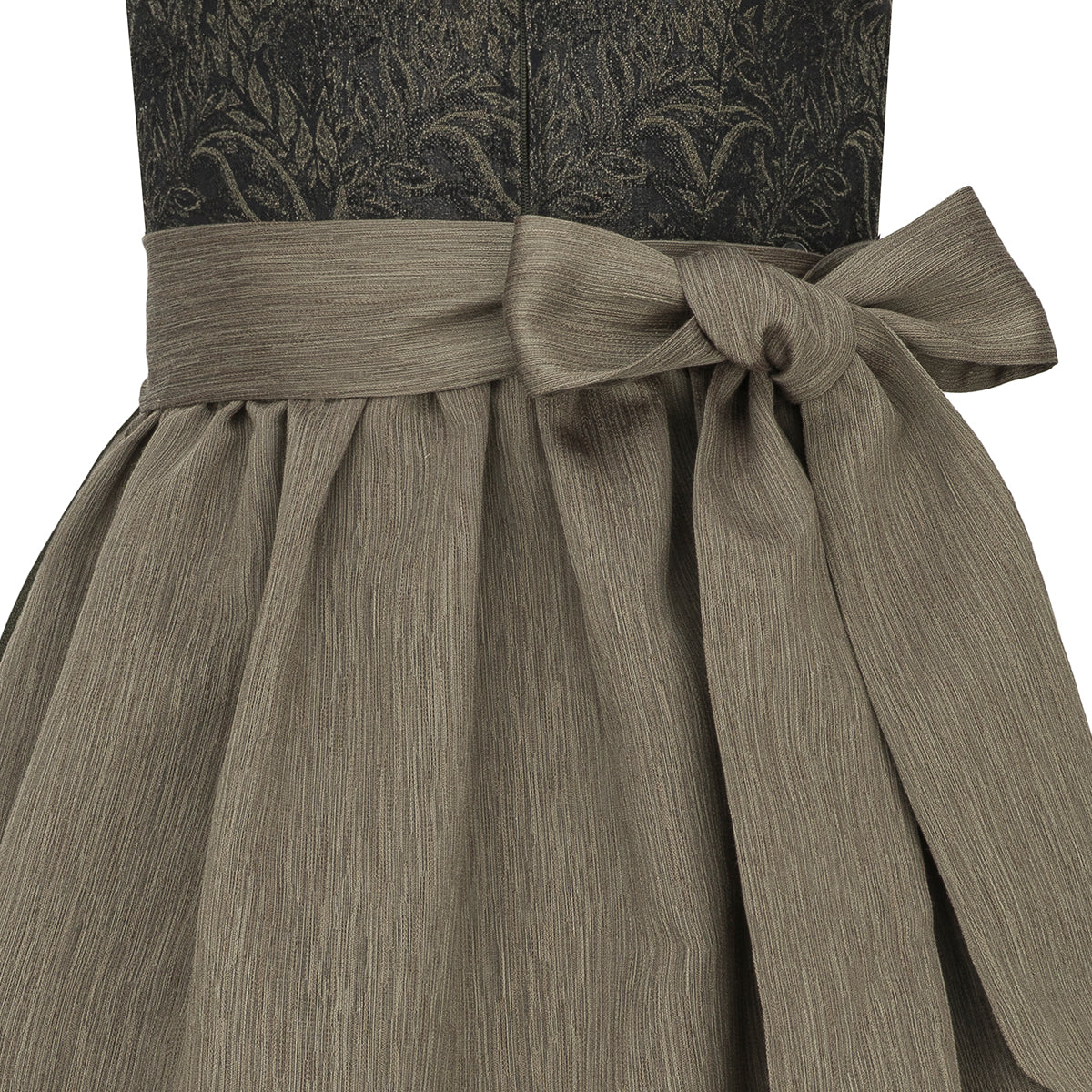 Wenger Dirndl Ella Oliv mit Ornamentmieder 70cm