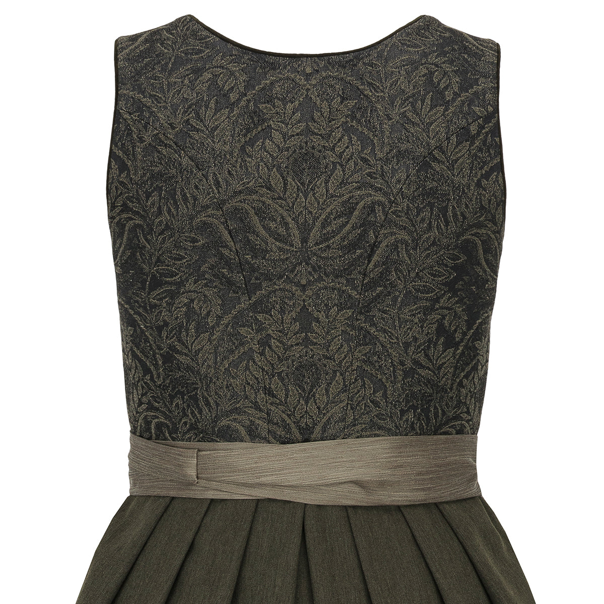 Wenger Dirndl Ella Oliv mit Ornamentmieder 70cm